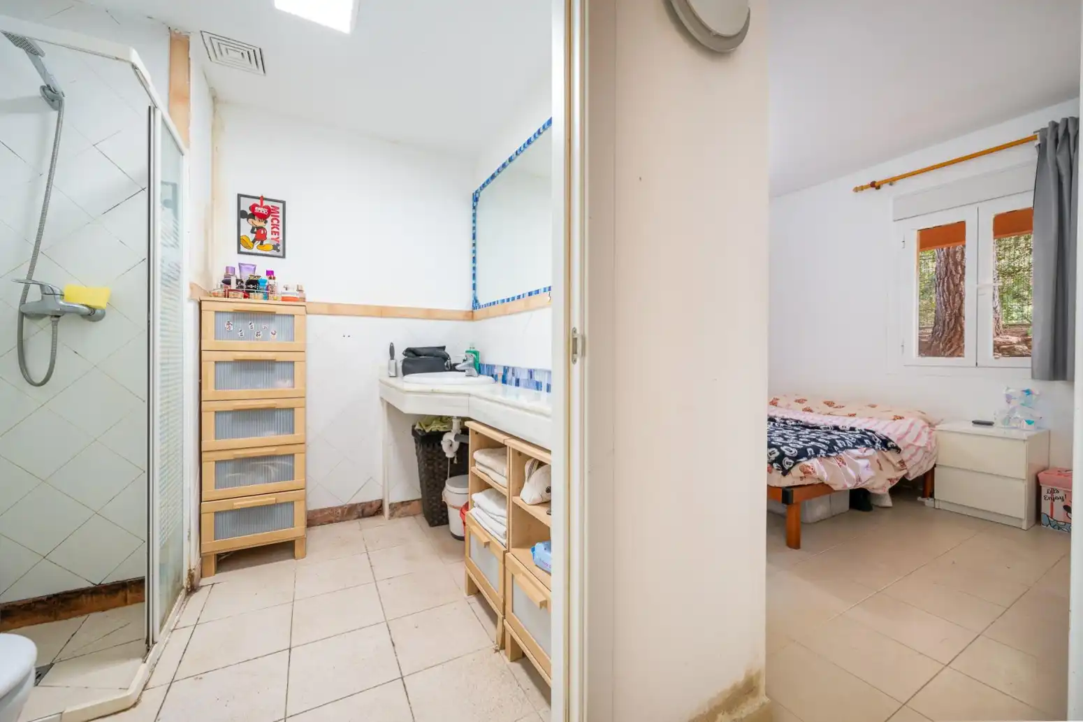 Badezimmer von Wohnung zum Verkauf in Llucmajor mit Klimaanlage, Heizung und Parkett