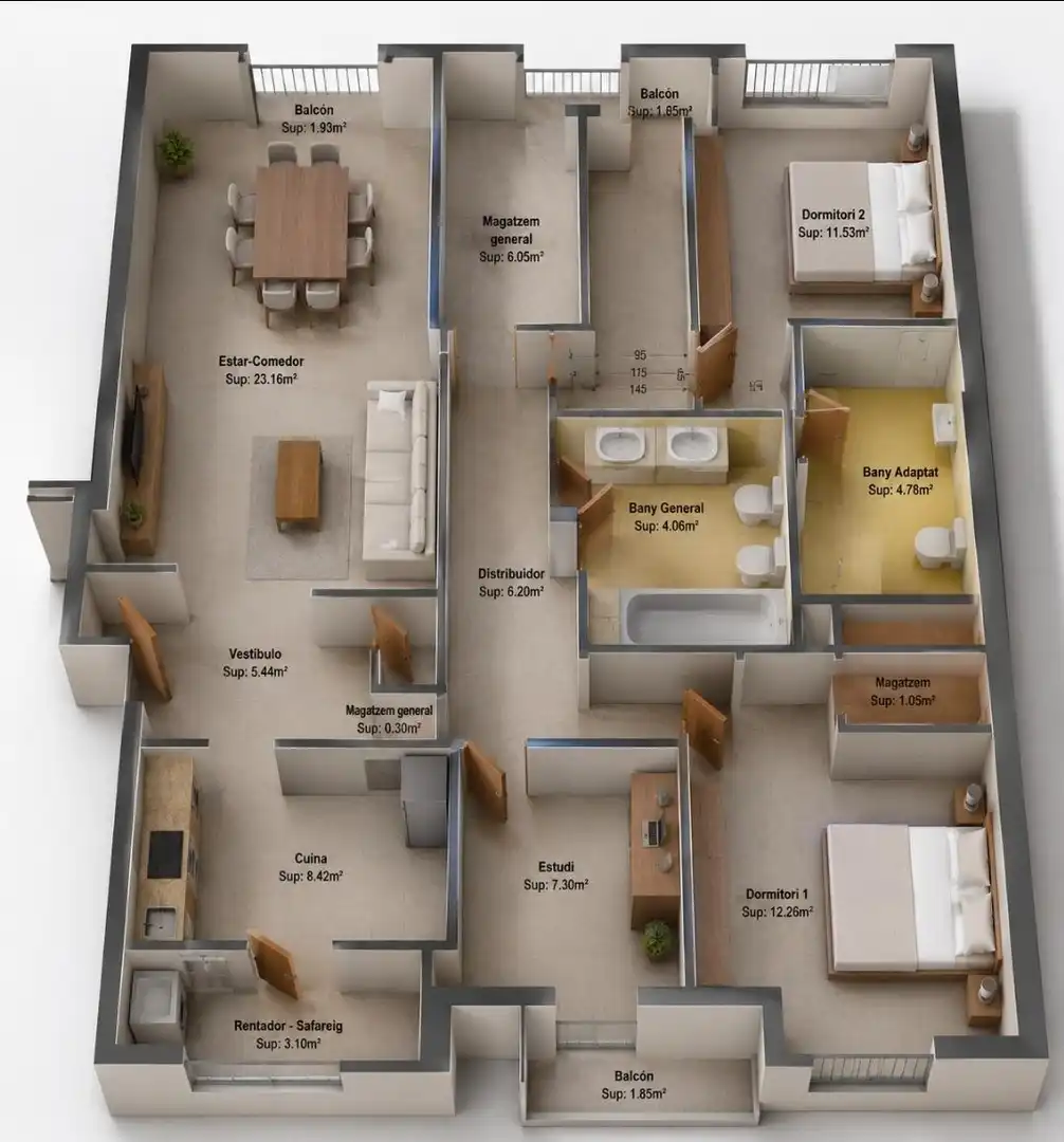 Flat for sale in Sabadell  with Air Conditioner, Heating and Parquet flooring