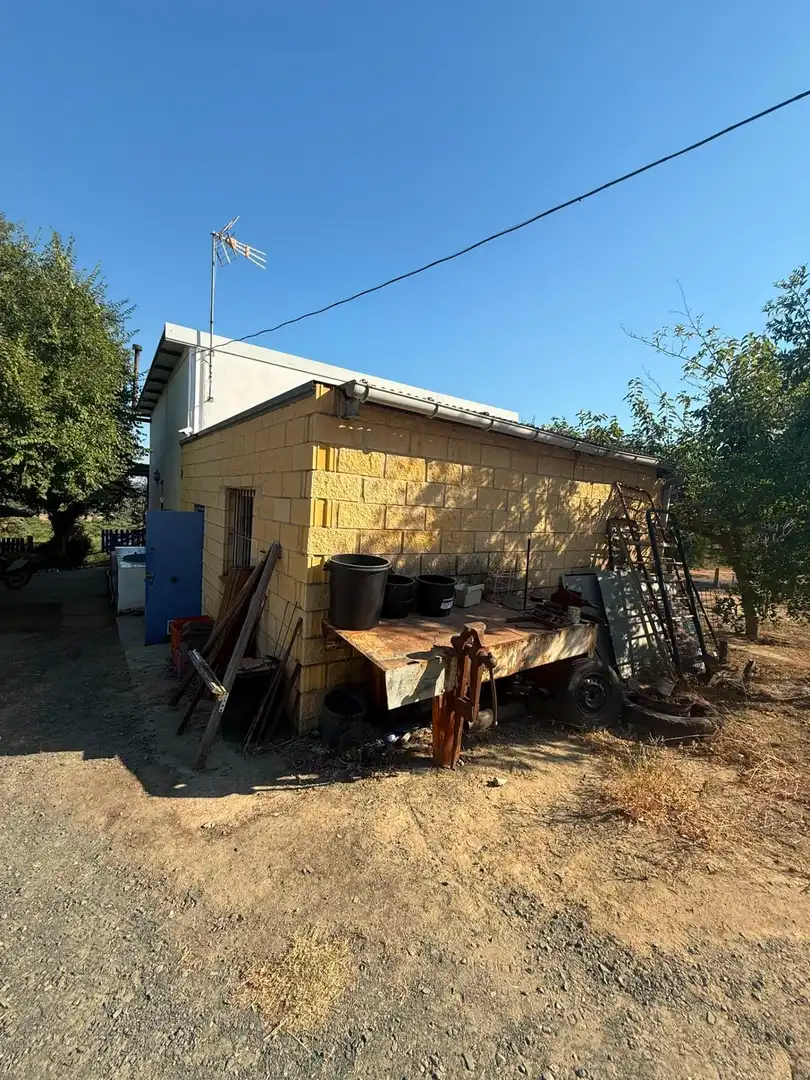 Vista exterior de Casa o xalet en venda en Villanueva del Río y Minas amb Jardí privat, Terrassa i Traster