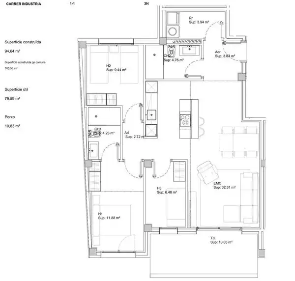 Piso con ascensor en venta en Carrer de la Indústria, imagen 4