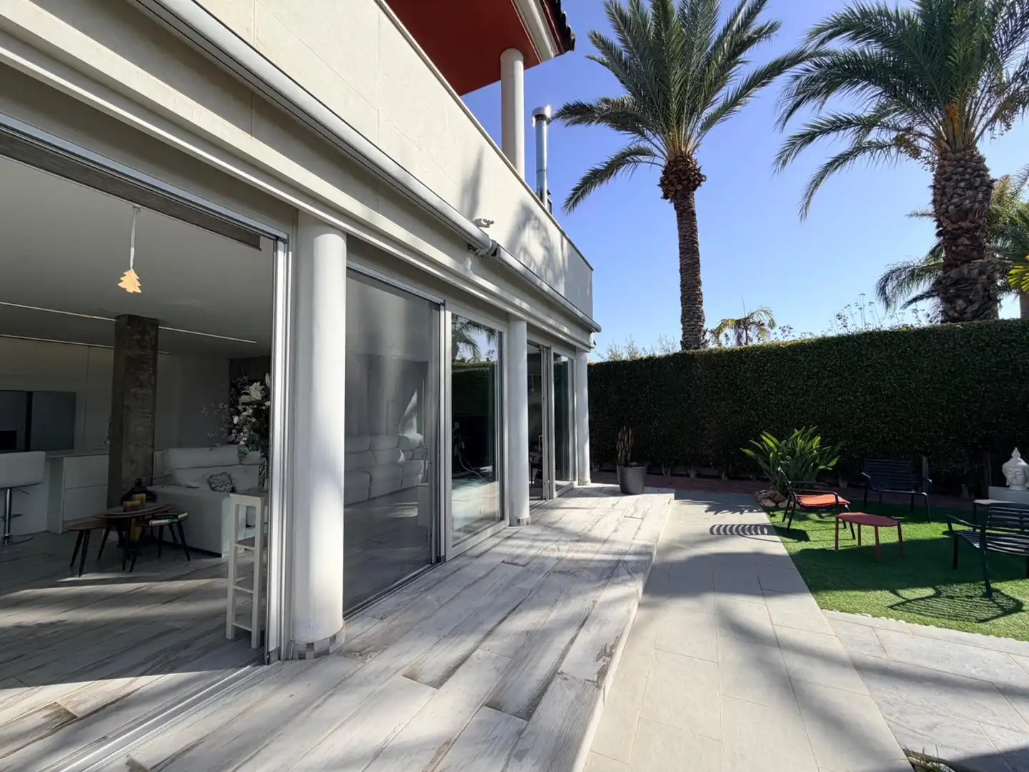 Terraza de Casa o chalet de alquiler en Elche / Elx con Aire acondicionado, Calefacción y Jardín privado
