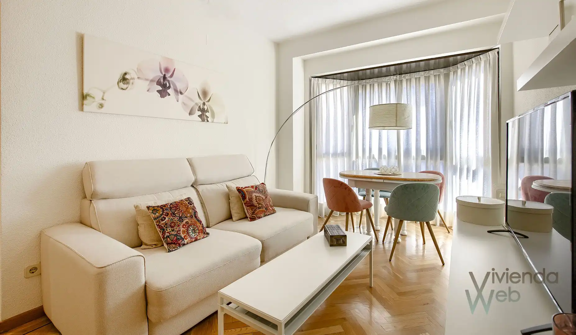 Wohnzimmer von Wohnungen zur Miete in Madrid mit Klimaanlage, Heizung und Privatgarten