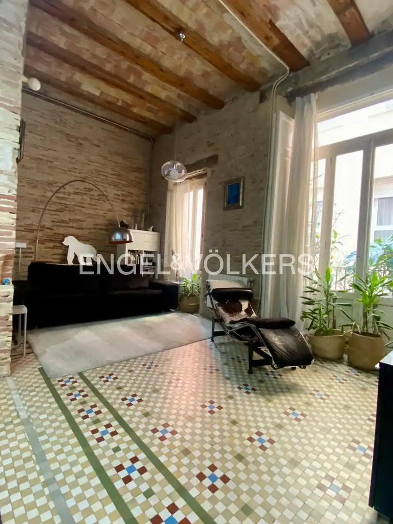 Living room of Flat for rent in Valencia  with Air Conditioner and Heating
