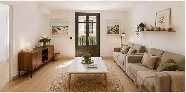 Sala de estar de Ático en venta en Barcelona con Aire acondicionado, Calefacción y Terraza