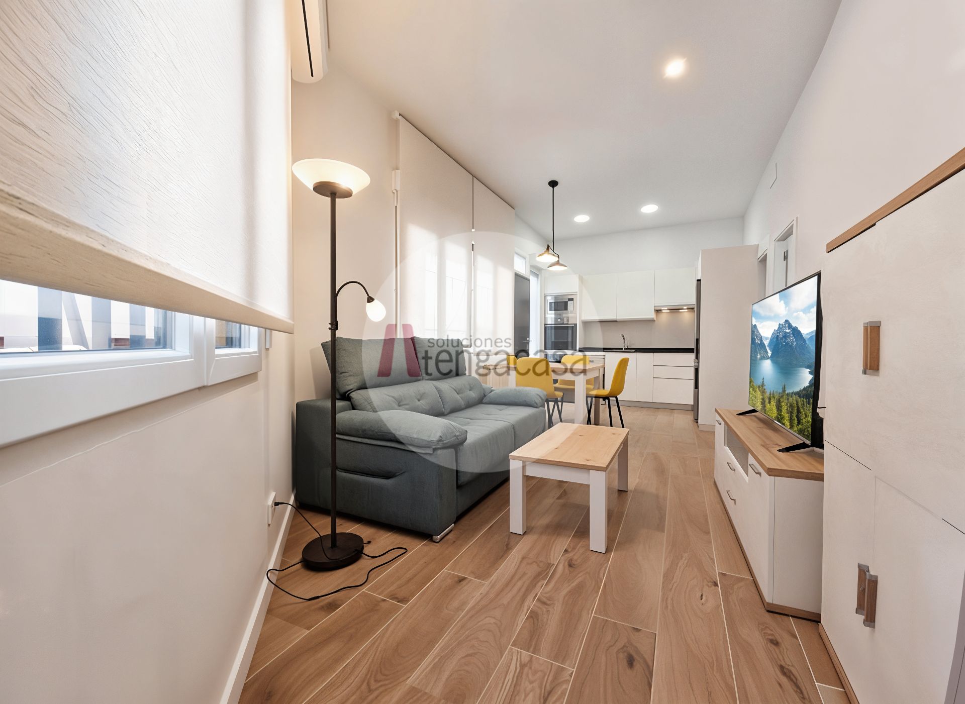 Sala d'estar de Pis de lloguer en  Madrid Capital amb Aire condicionat, Calefacció i Moblat