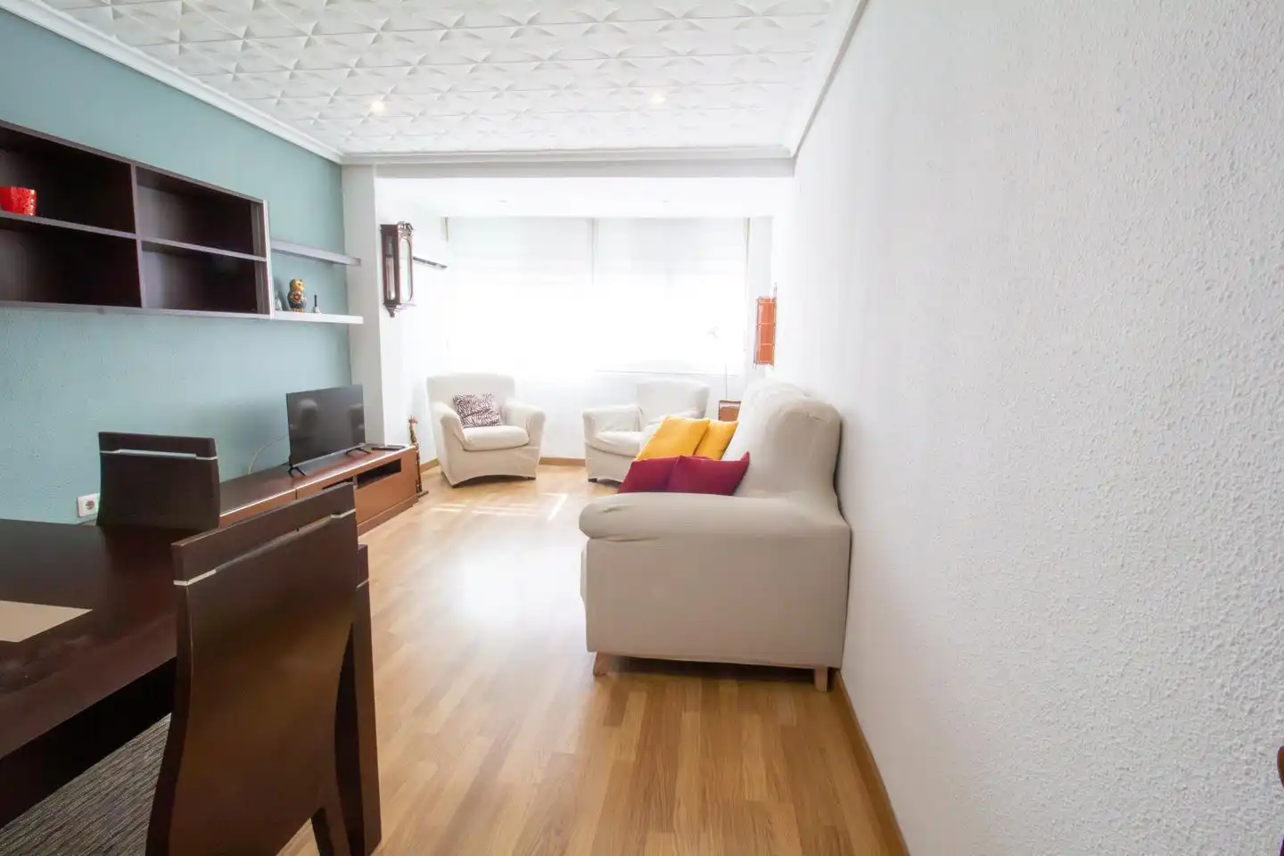 Living room of Flat for rent in Valencia  with Air Conditioner and Furnished