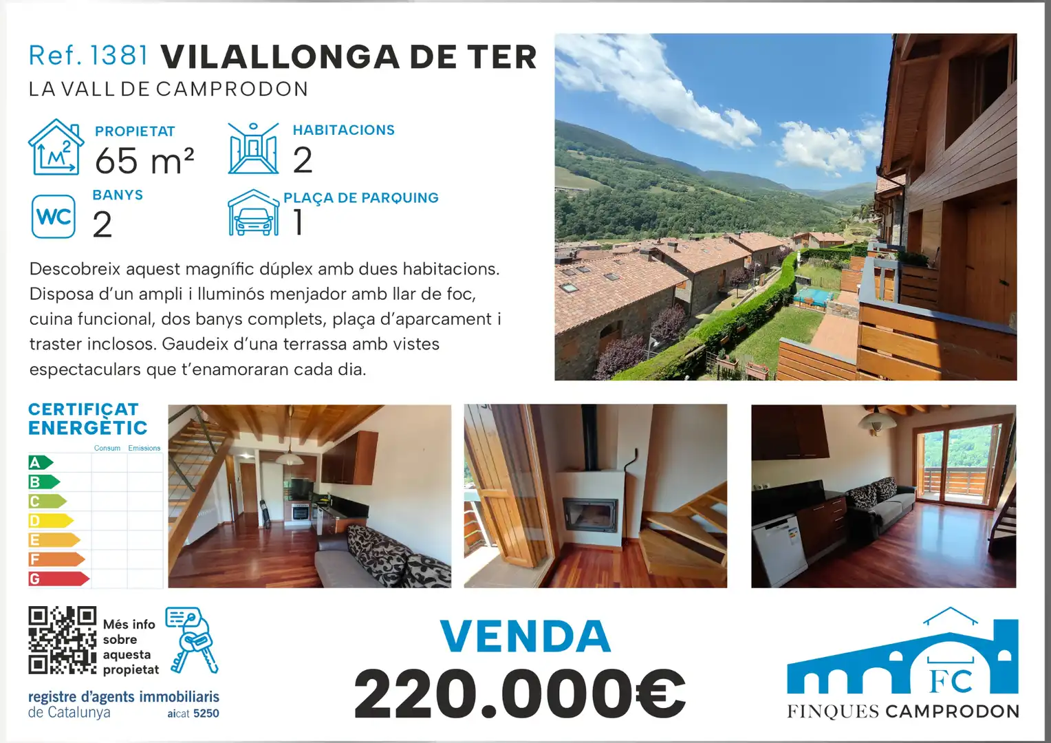 Vista exterior de Dúplex en venda en Vilallonga de Ter amb Calefacció, Parquet i Terrassa