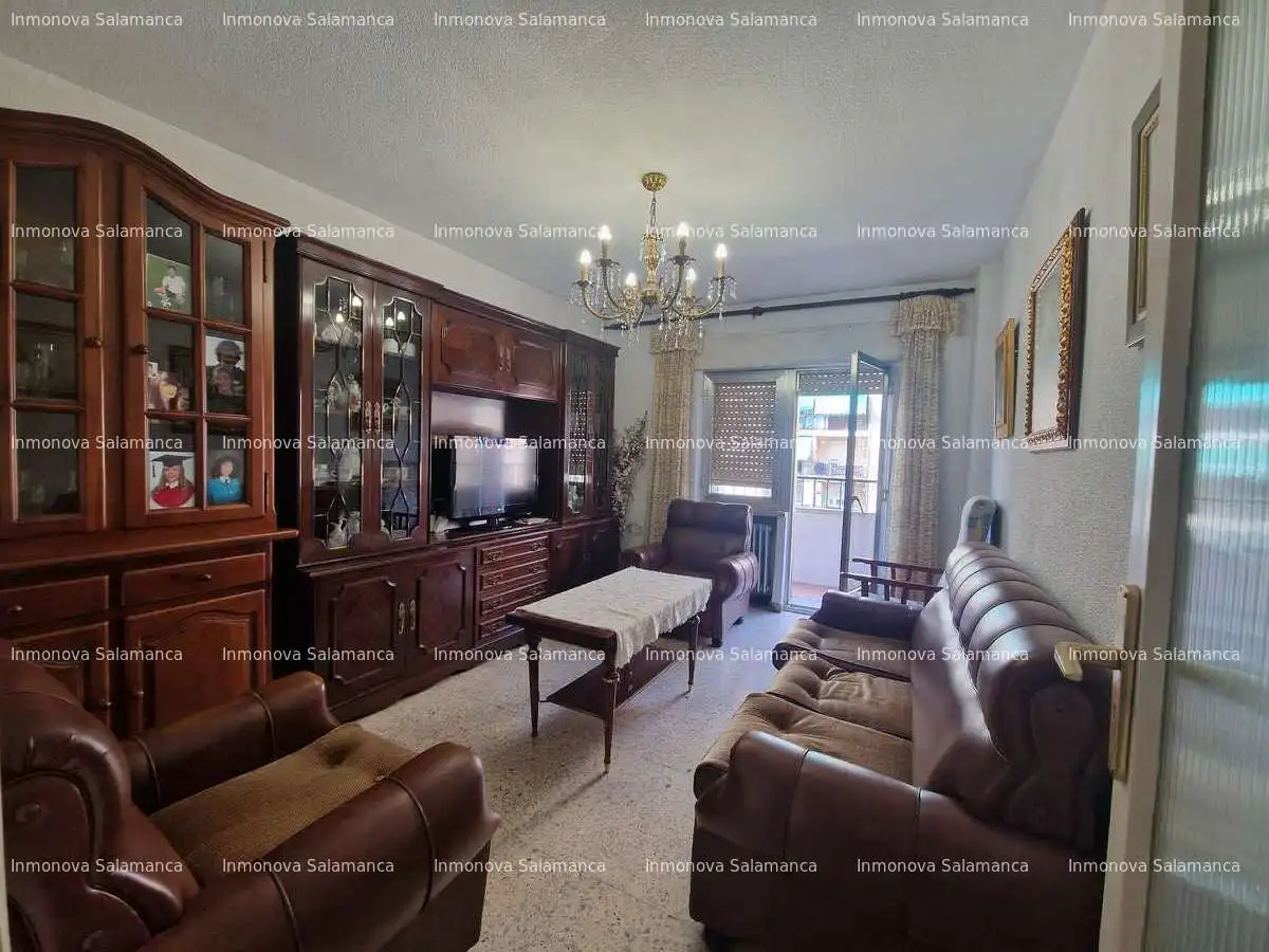 Living room of Flat for sale in Salamanca  with Heating, Terrace and Furnished