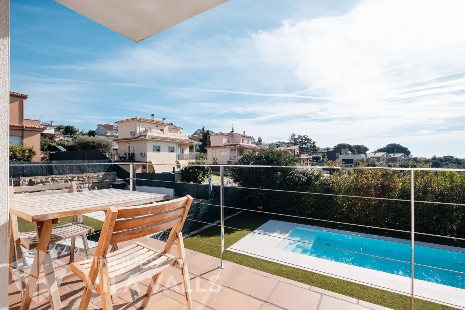 Terrassa de Casa o xalet en venda en Bigues i Riells del Fai amb Aire condicionat, Jardí privat i Parquet
