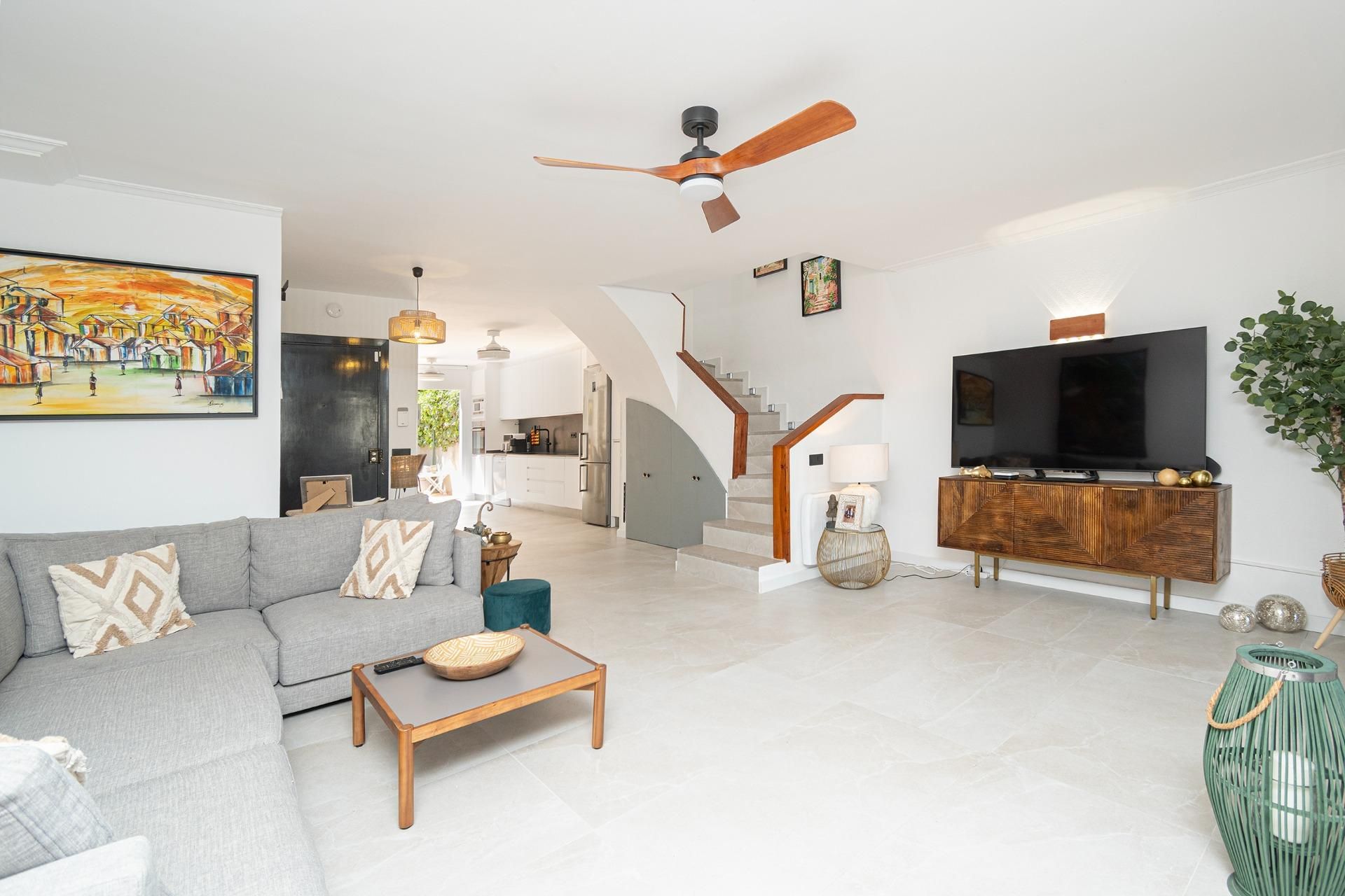 Sala de estar de Casa adosada en venta en  Palma de Mallorca con Calefacción, Jardín privado y Terraza