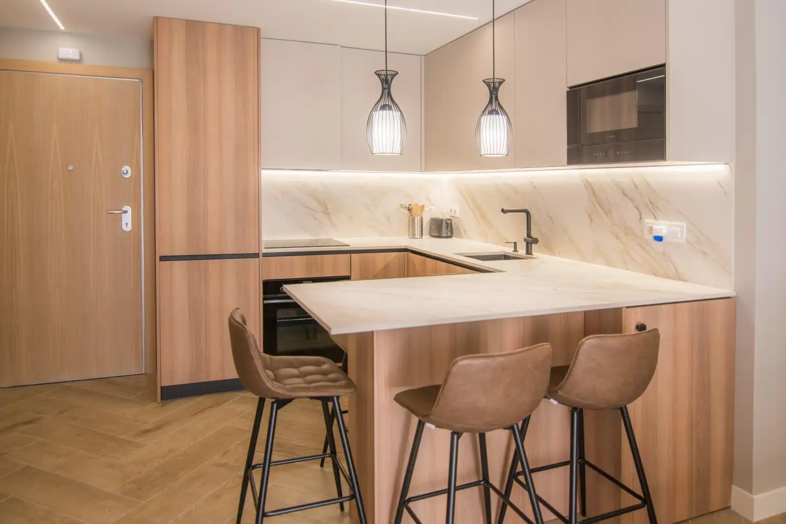 Kitchen of Apartments for sale in Gandia  with Air Conditioner, Terrace and Furnished