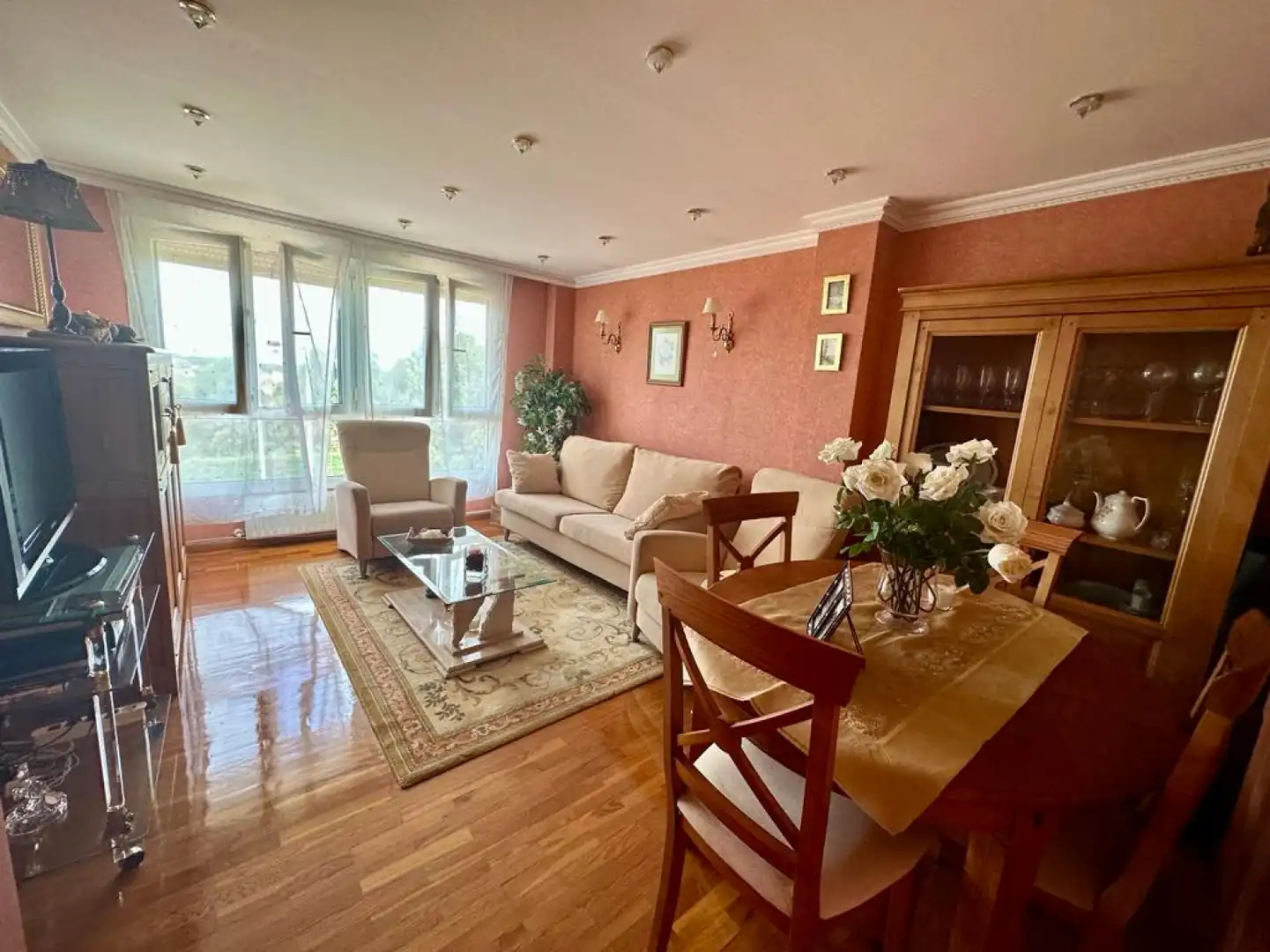 Living room of Flat for sale in Castrillón  with Heating, Private garden and Parquet flooring