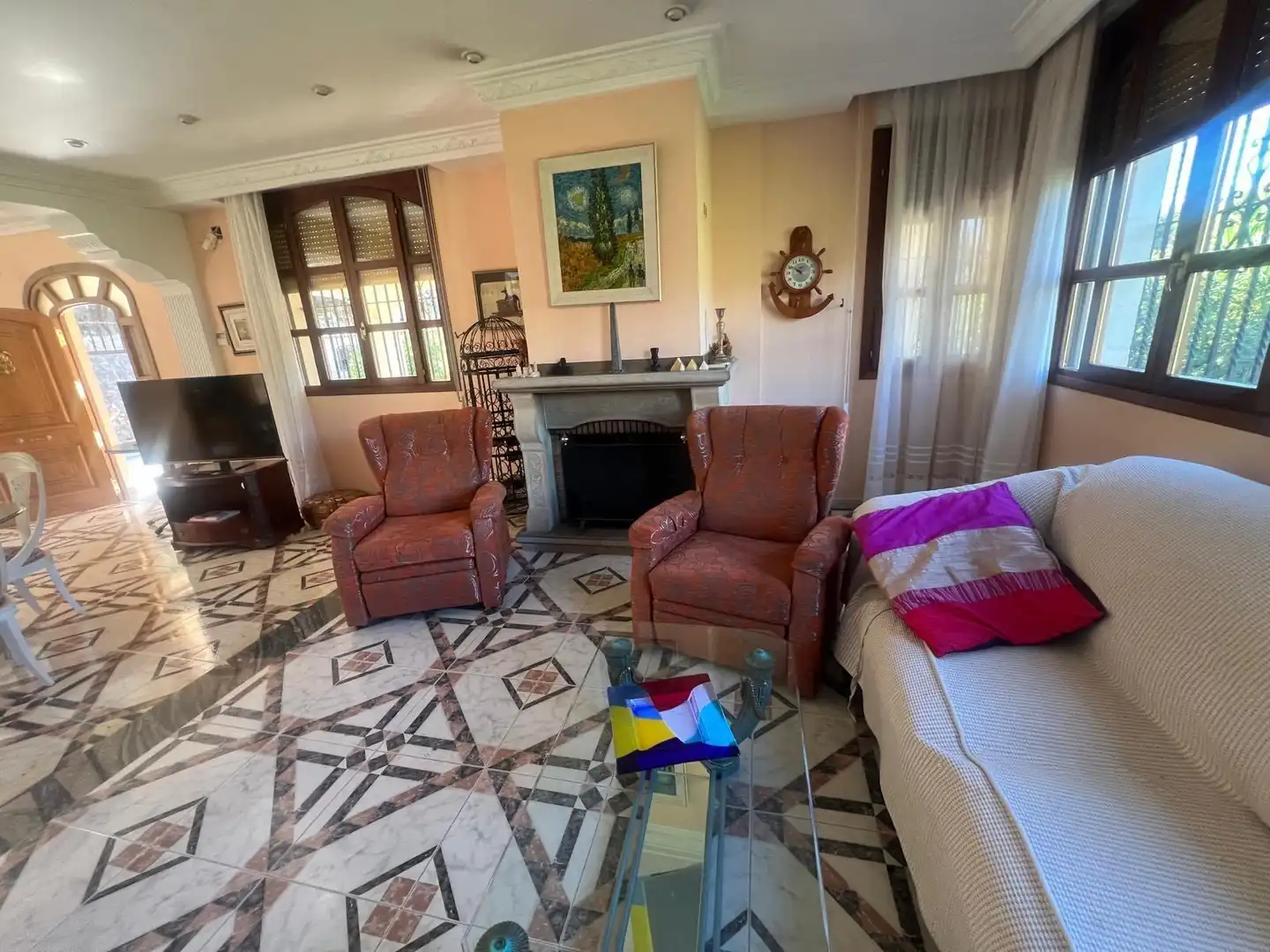 Sala de estar de Casa o chalet en venta en Agres con Jardín privado, Piscina y Amueblado
