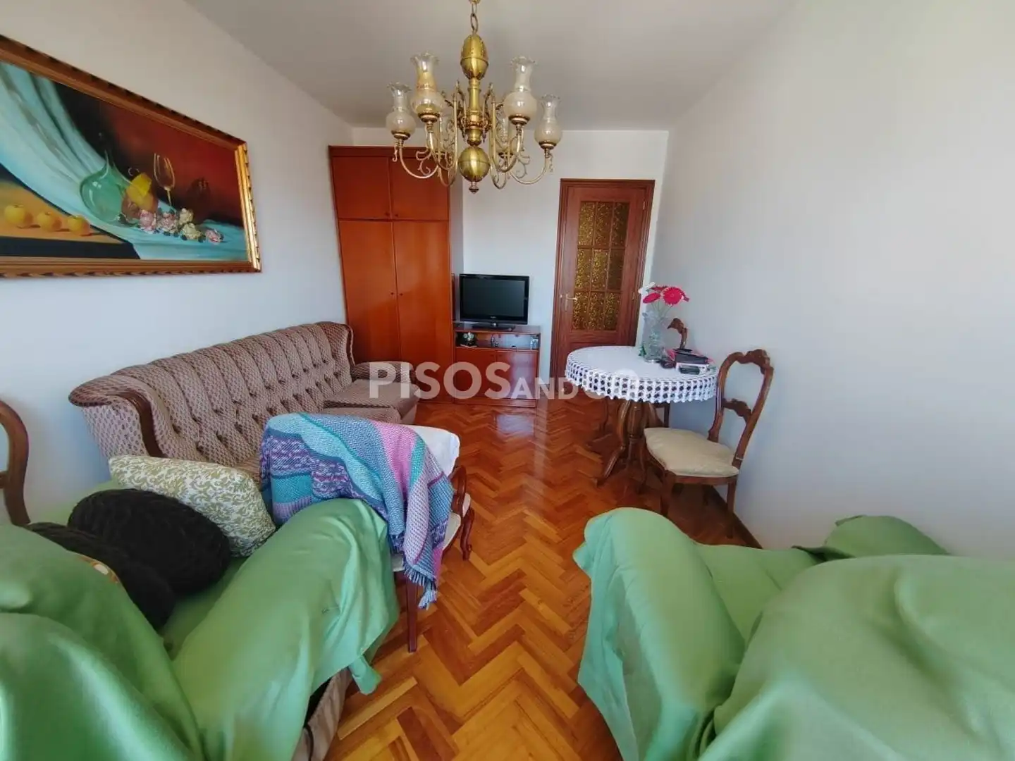 Sala de estar de Piso en venta en A Coruña Capital  con Calefacción, Trastero y Amueblado