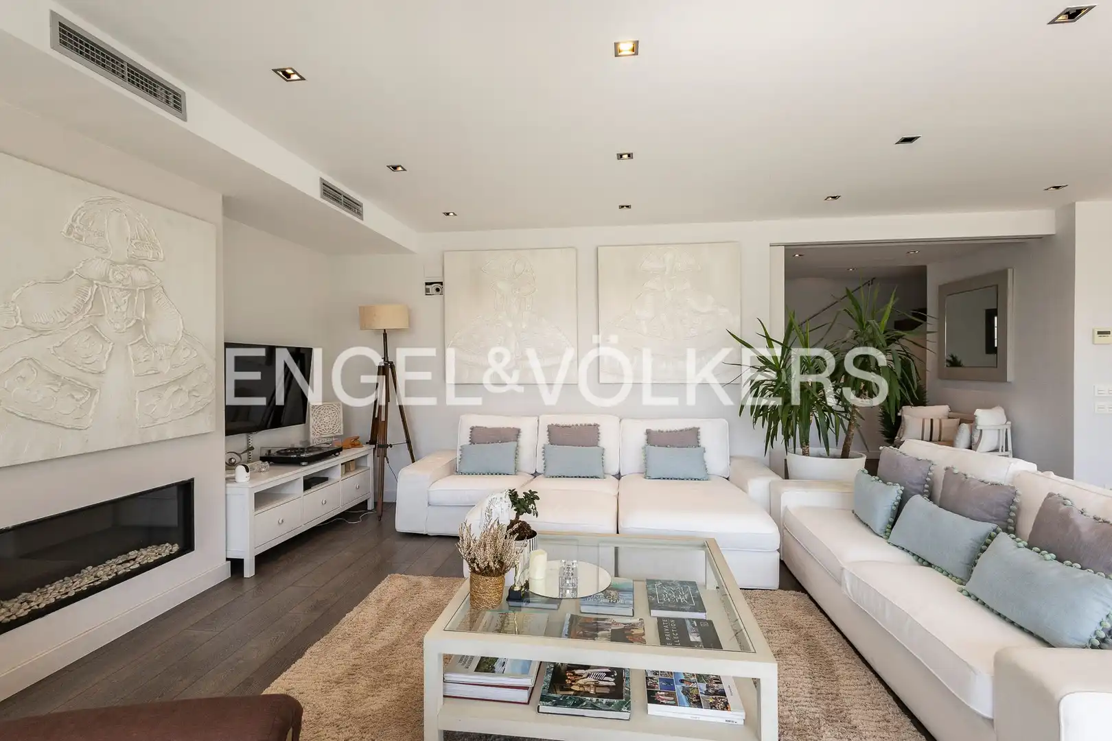 Sala de estar de Casa o chalet de alquiler en Barcelona con Aire acondicionado, Calefacción y Jardín privado