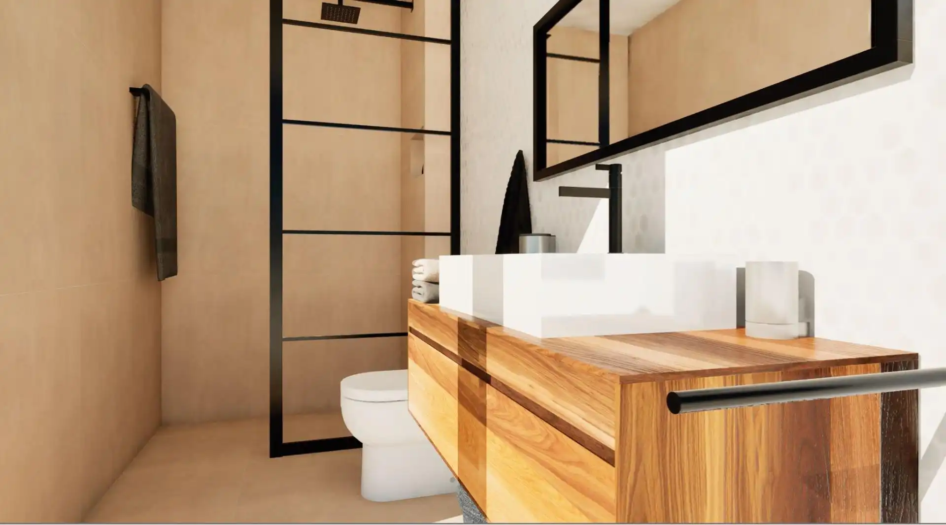 Badezimmer von Erdgeschoss zum Verkauf in Mataró mit Klimaanlage und Heizung