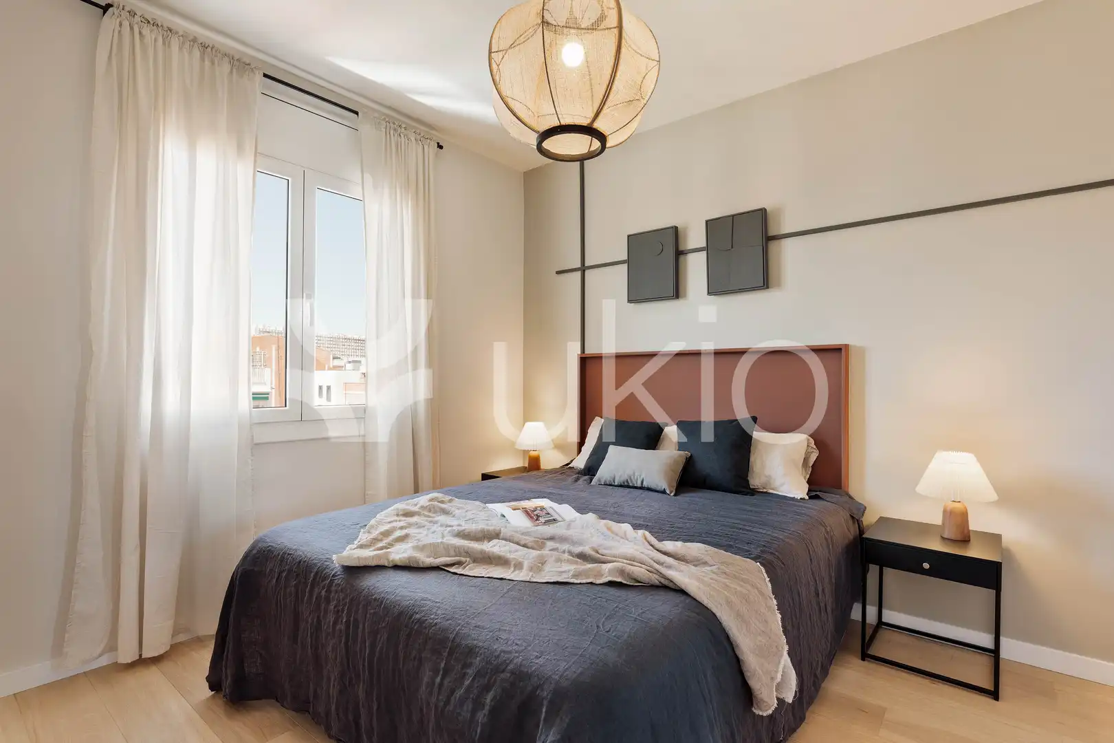Schlafzimmer von Wohnungen zur Miete in Barcelona mit Klimaanlage, Heizung und Terrasse