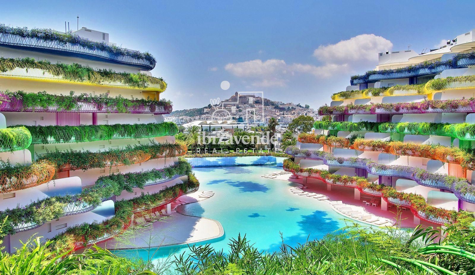 Swimming pool of Flat for sale in Eivissa  with Air Conditioner, Heating and Terrace