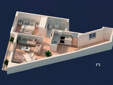 Piso de obra nueva con balcón en venta en Calle Cerro Largo 17