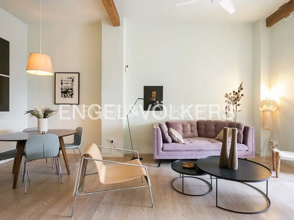Wohnzimmer von Wohnung zur Miete in Valencia mit Klimaanlage, Heizung und Parkett