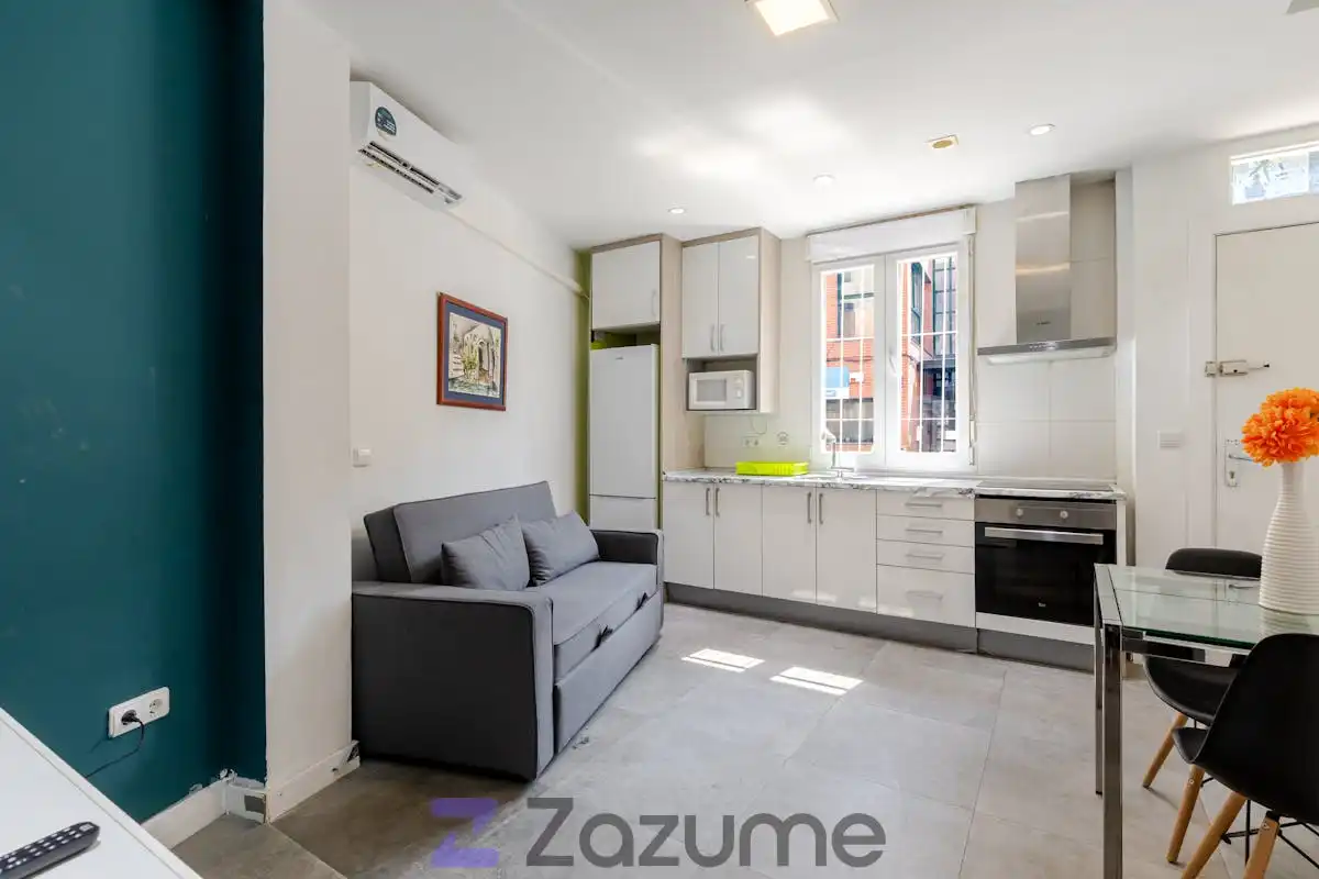 Living room of Flat for rent in Madrid  with Air Conditioner, Terrace and Furnished