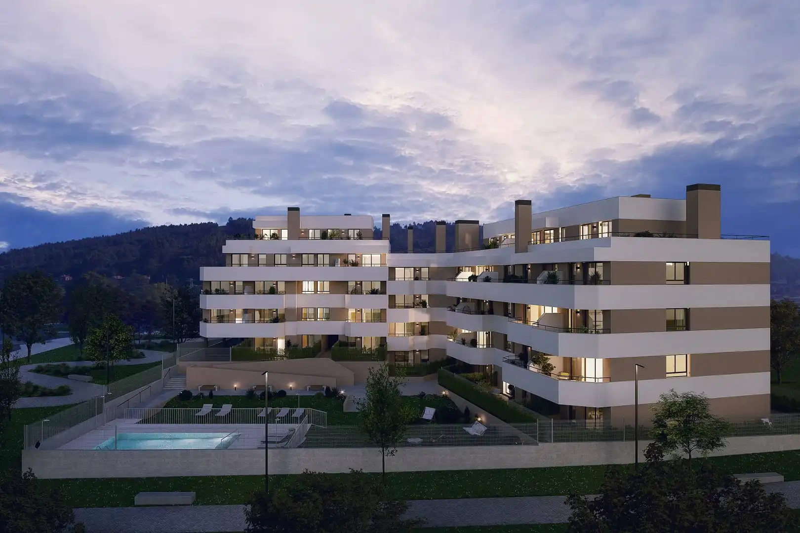 Vista exterior de Pis en venda en Oviedo  amb Calefacció, Jardí privat i Terrassa