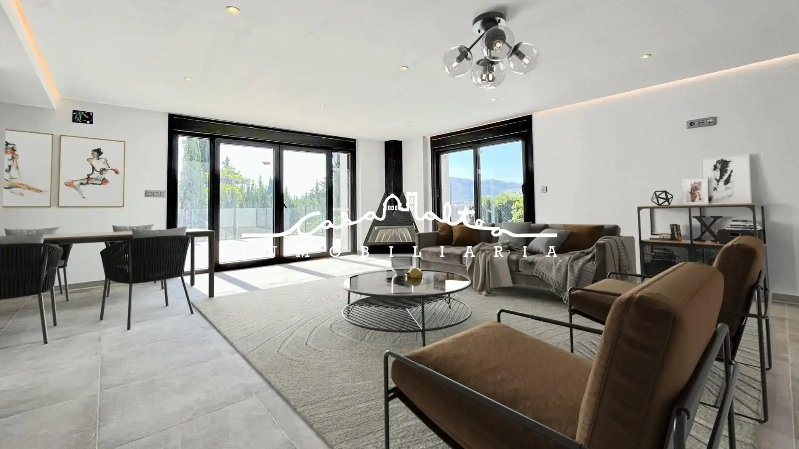 Living room of Houses for sale in L'Alfàs del Pi  with Air Conditioner, Private garden and Terrace