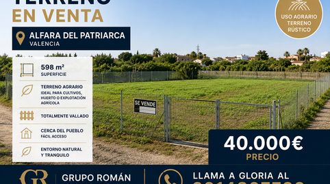 TERRENO RUSTICO A LA VENTA EN ALFARA DEL PATRIARCA VALENCIA