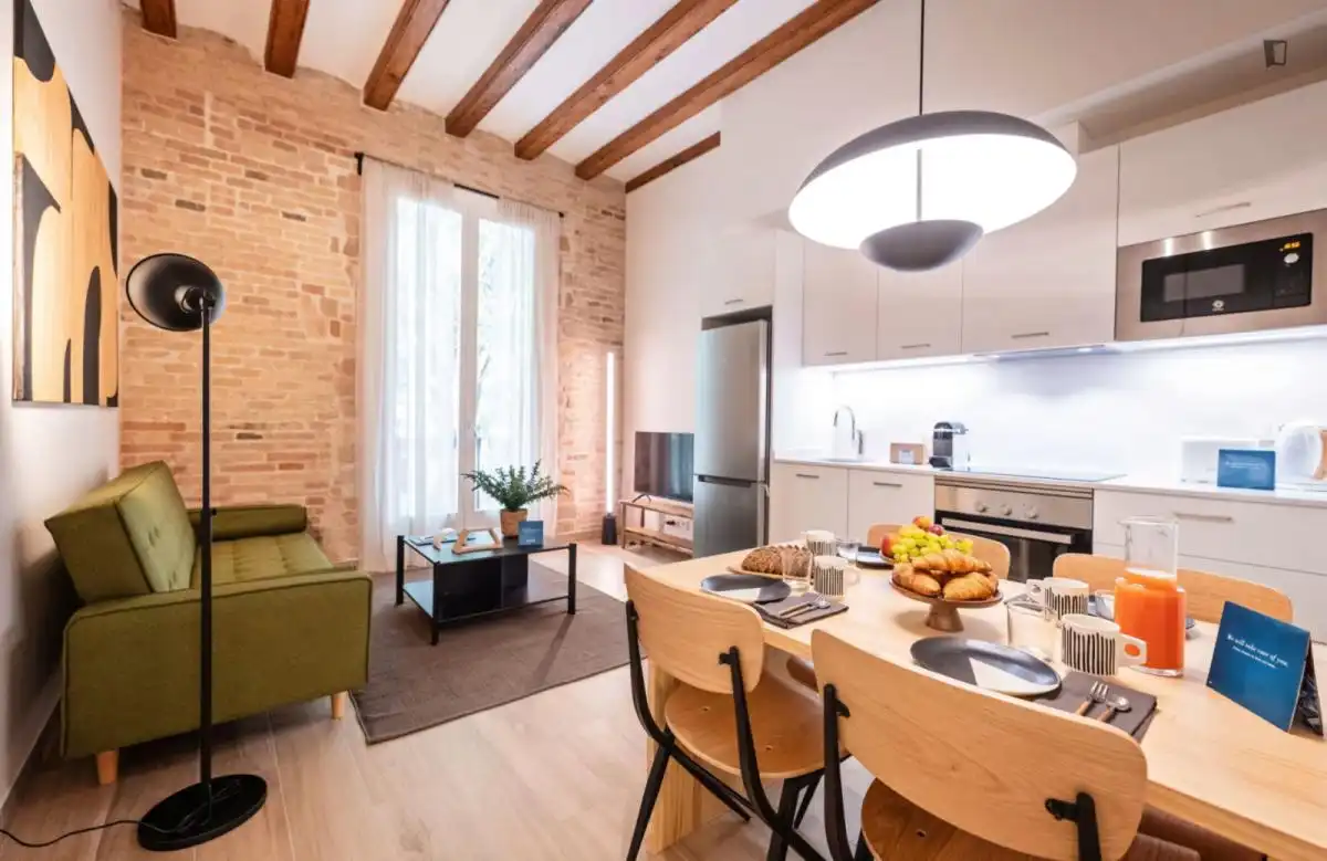 Sala de estar de Apartamento de alquiler en Barcelona con Amueblado, Horno y Lavadora