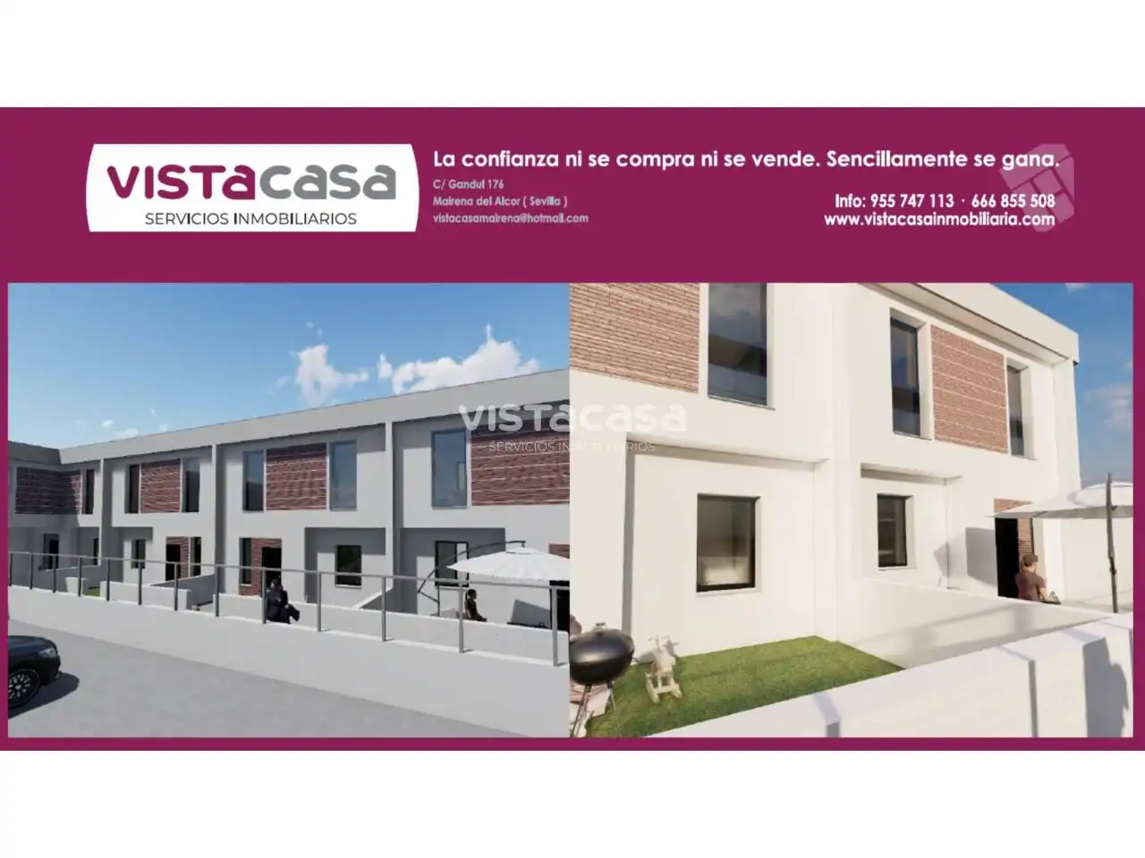 Vista exterior de Casa adosada en venta en El Viso del Alcor con Aire acondicionado, Calefacción y Terraza