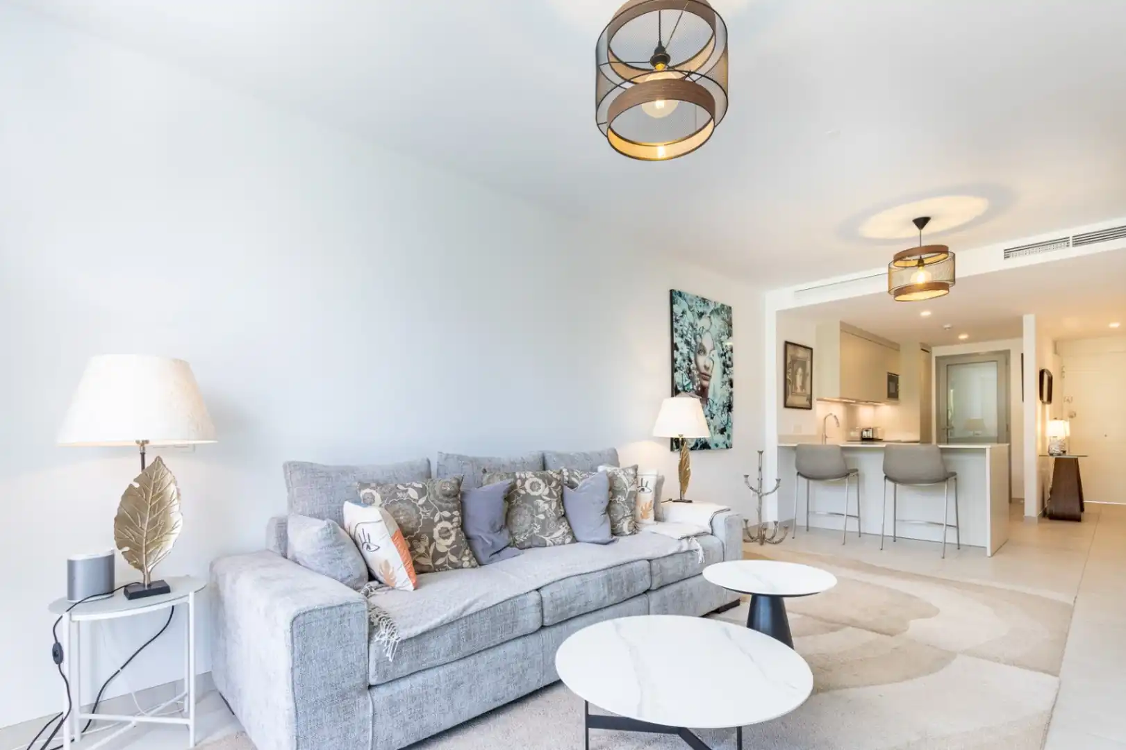 Sala d'estar de Apartament de lloguer en Marbella amb Aire condicionat, Calefacció i Terrassa