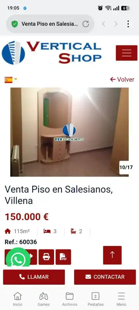Vista exterior de Pis en venda en Villena amb Balcó