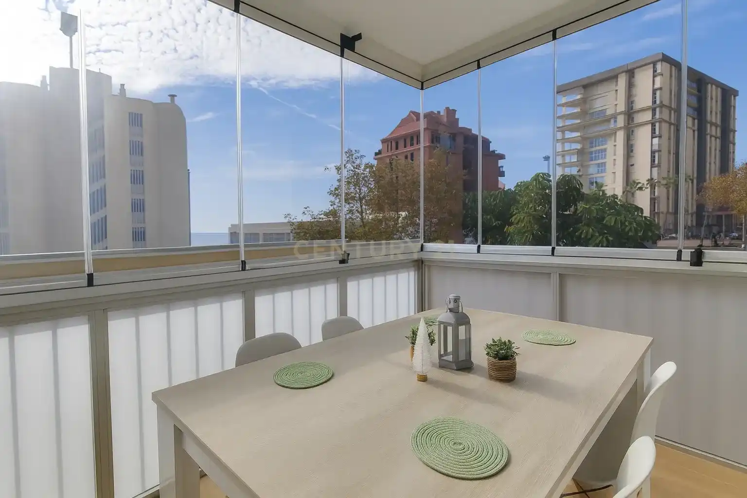 Terraza de Apartamento de alquiler en Calpe / Calp con Aire acondicionado, Lavadora y Microondas