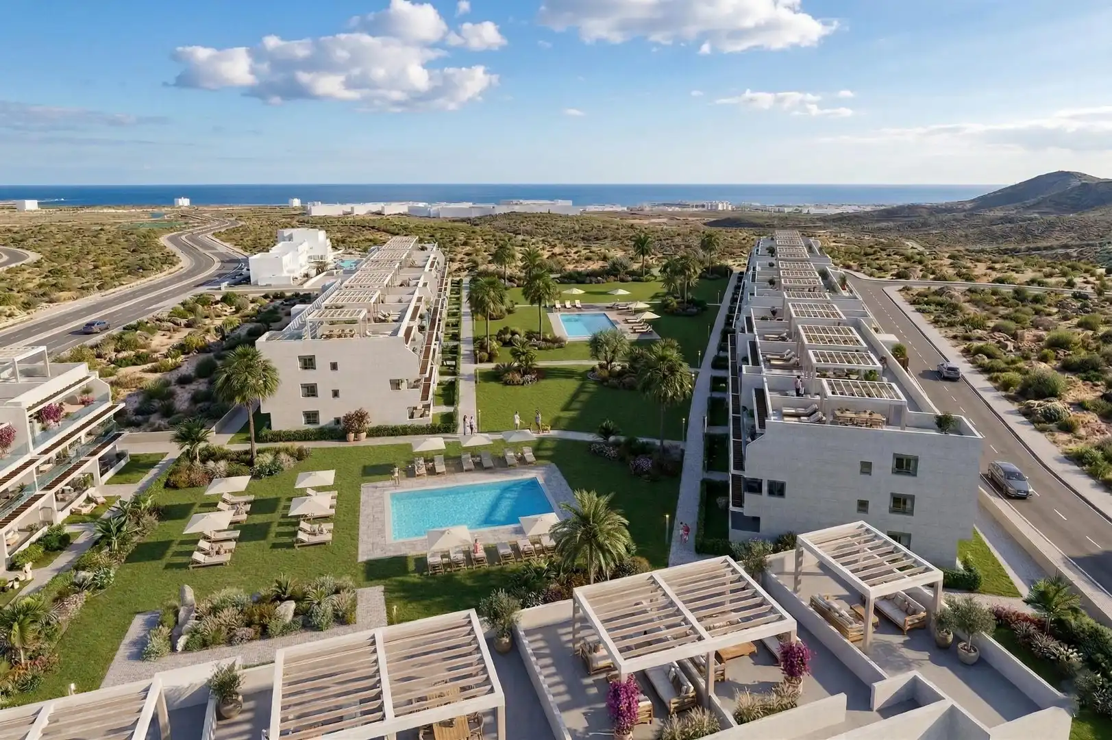 Vista exterior de Piso en venta en Vera con Terraza y Piscina comunitaria