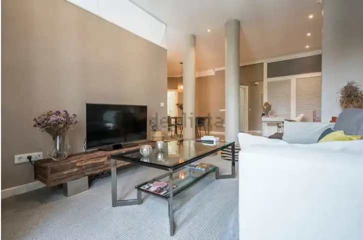 Living room of Flat for rent in Madrid  with Air Conditioner, Heating and Parquet flooring