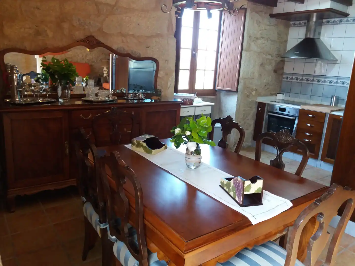 Dining room of Houses for rent in Rianxo  with Heating, Private garden and Furnished