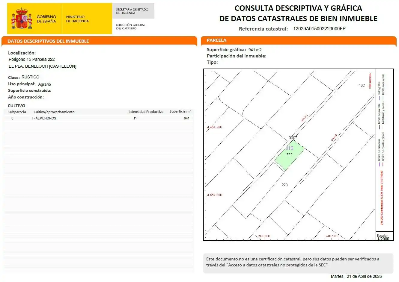 Terreny rústic en venda a Benlloc, imagen 14
