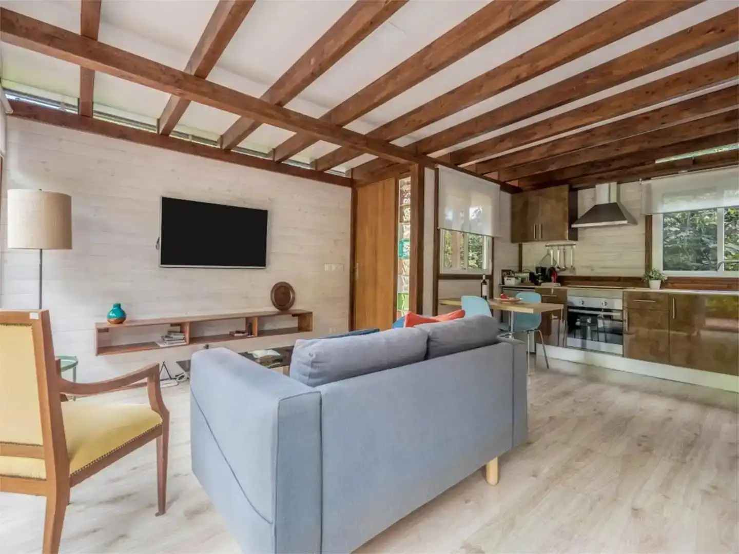 Sala de estar de Estudio de alquiler en La Orotava con Aire acondicionado, Jardín privado y Parquet