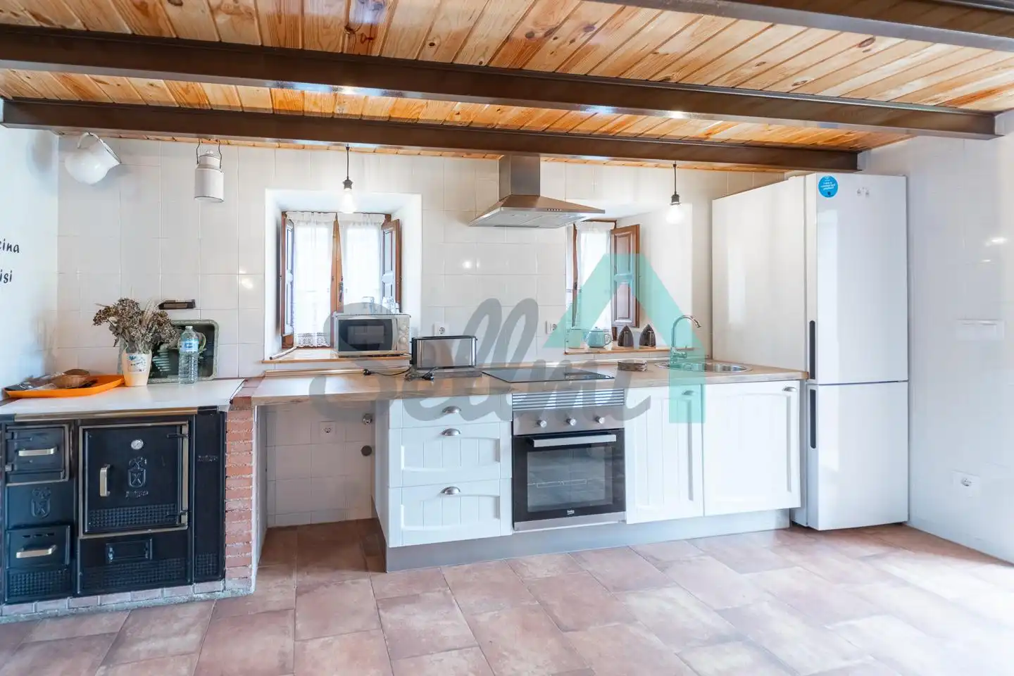 Cocina de Casa adosada de alquiler en Oviedo  con Jardín privado, Parquet y Terraza