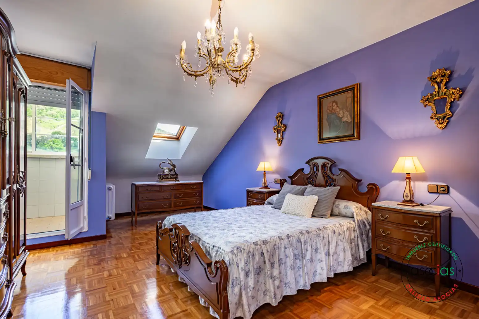 Bedroom of Attic for sale in Lena  with Heating, Parquet flooring and Terrace