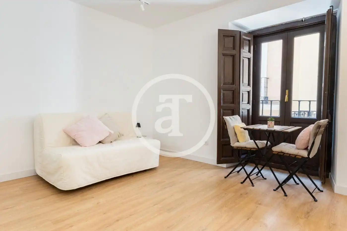 Sala d'estar de Estudi de lloguer en Madrid amb Aire condicionat, Calefacció i Moblat