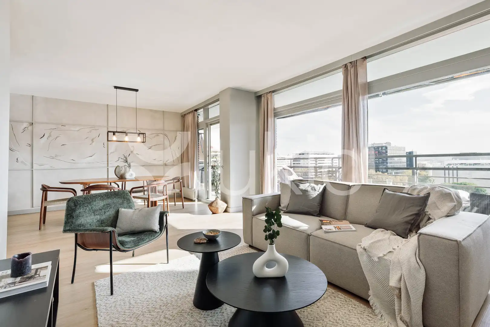Living room of Apartments for rent in Barcelona  with Air Conditioner, Heating and Terrace