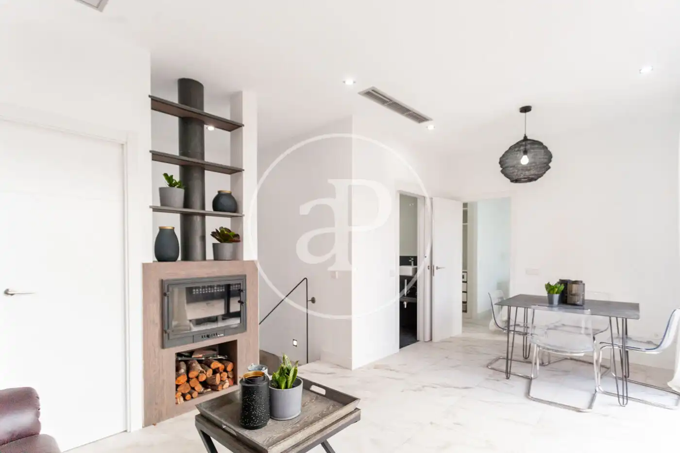 Wohnzimmer von Dachboden zur Miete in Madrid mit Klimaanlage, Heizung und Terrasse