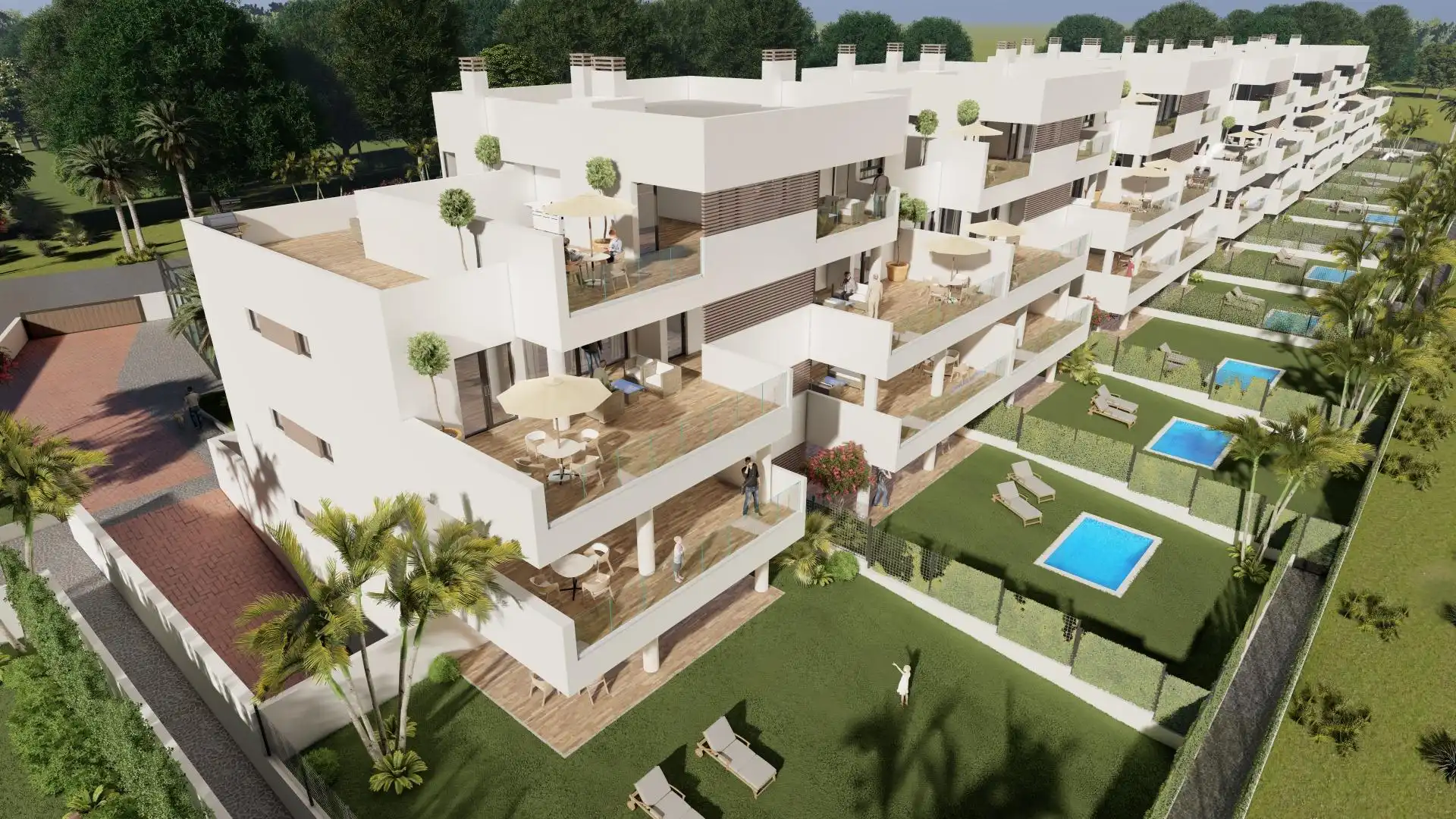Vista exterior de Piso en venta en Almería con Jardín privado y Terraza