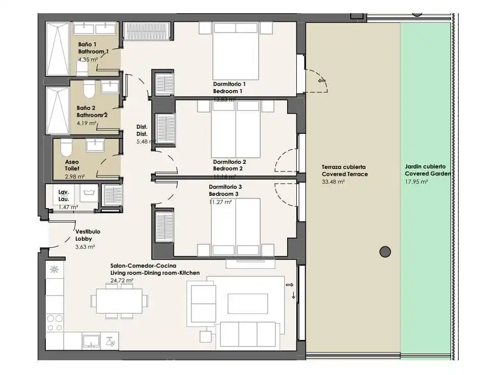Apartament amb jardí en venda a Urbanización Santa Rosa, imagen 15