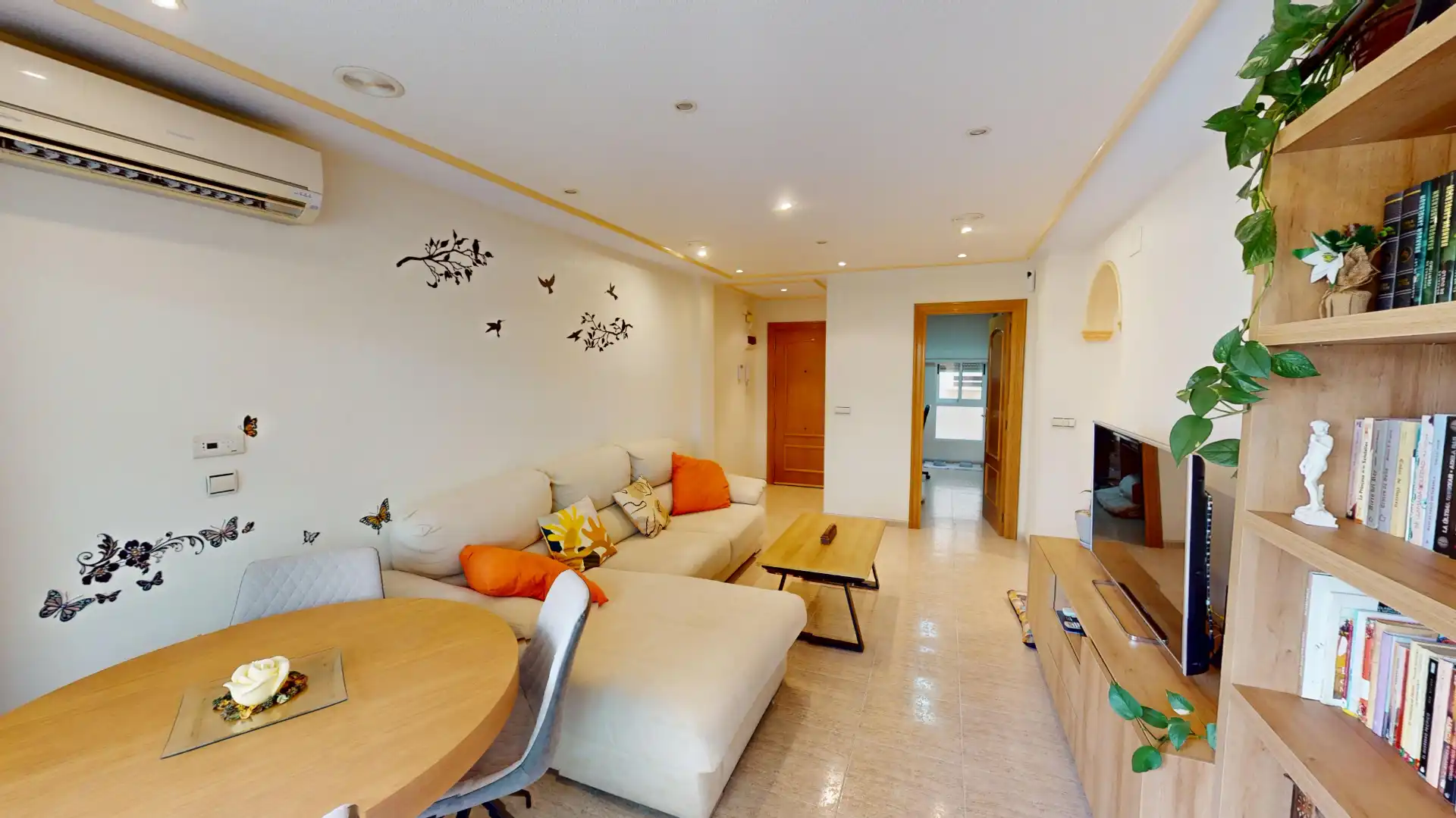 Sala de estar de Piso en venta en Elche / Elx con Aire acondicionado, Amueblado y Balcón