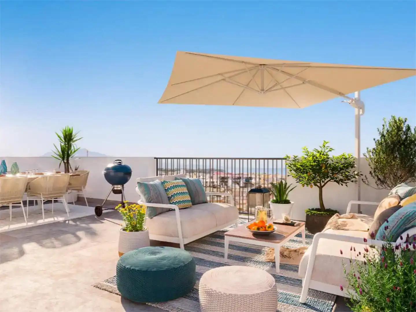 Terrace of Flat for sale in Estepona  with Air Conditioner, Private garden and Swimming Pool