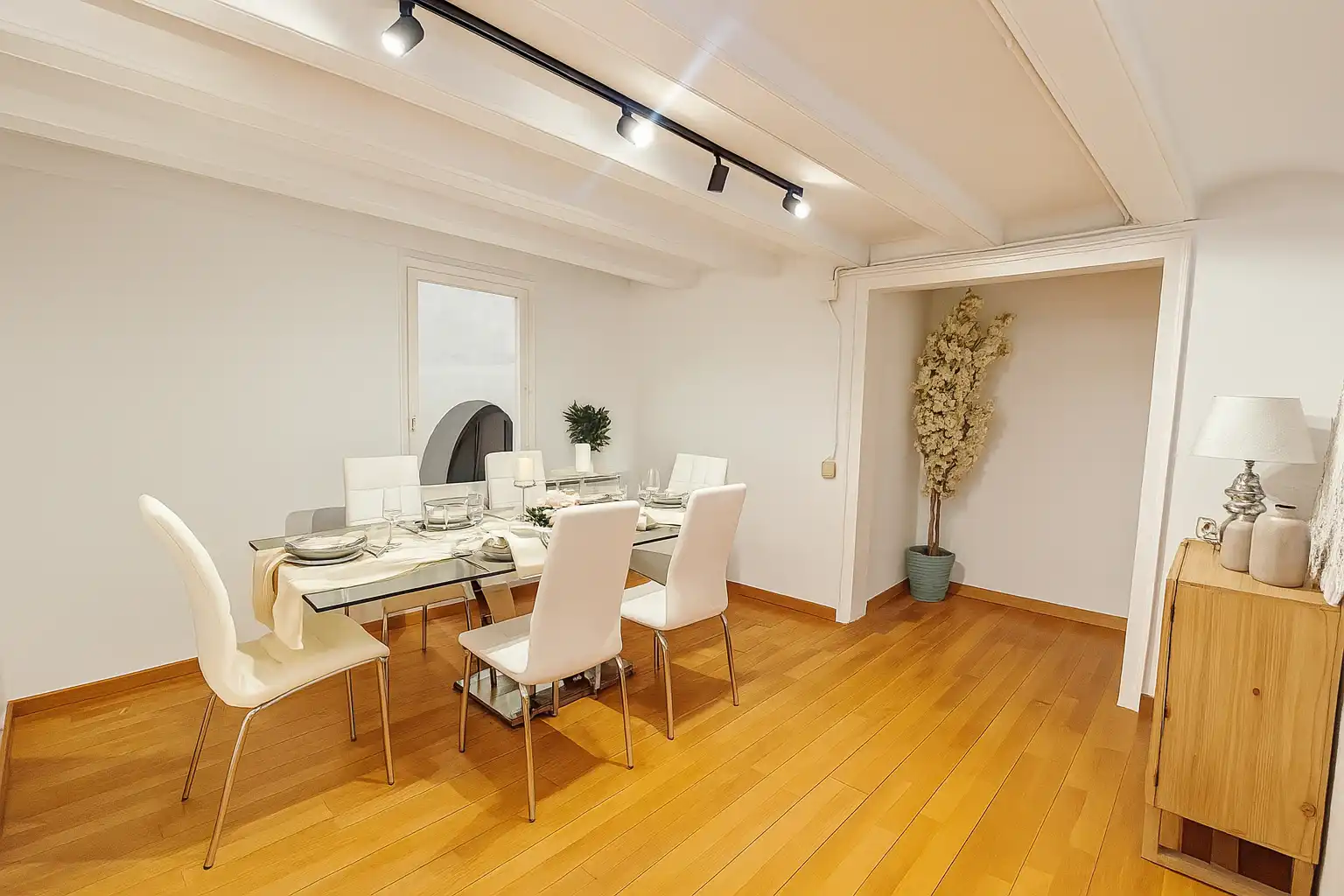 Esszimmer von Wohnung zum Verkauf in Barcelona mit Heizung, Parkett und Möbliert