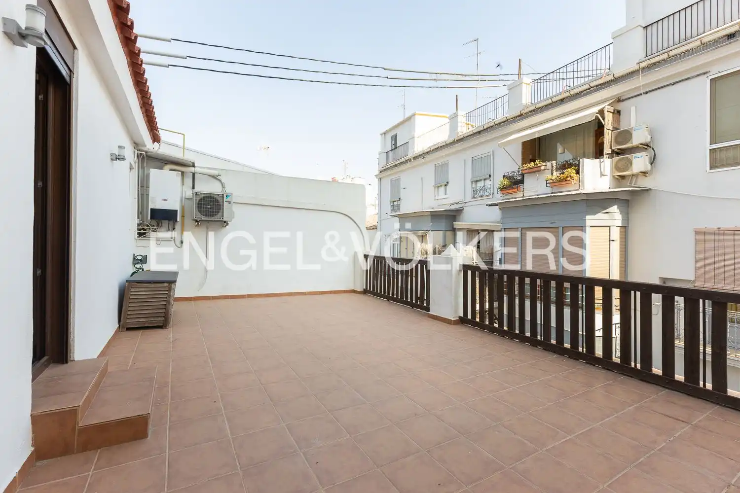 Terrasse von Maisonette zur Miete in Valencia mit Klimaanlage, Heizung und Parkett