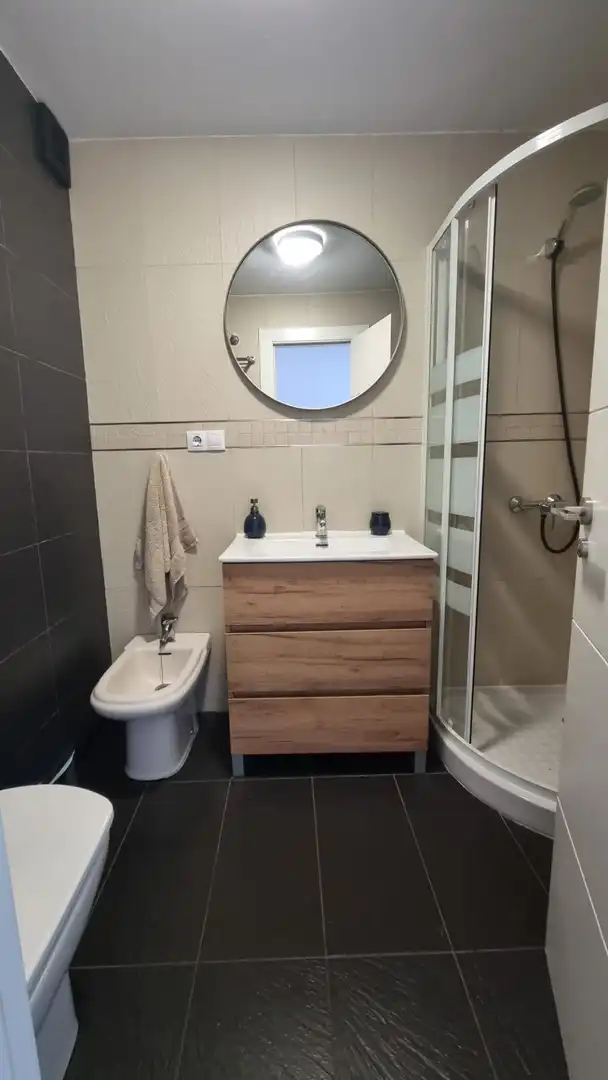 Bathroom of Apartments for rent in Roquetas de Mar  with Air Conditioner, Terrace and Furnished